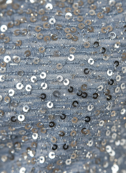 Aria Sparkling Sequin Backless Mini Dress with Long Sleeves