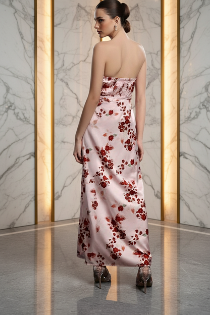 Seraphina Floral Bandeau Ruched Mini Resort Dress